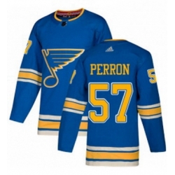 Mens Adidas St Louis Blues 57 David Perron Blue Alternate Authentic Stitched NHL Jersey 