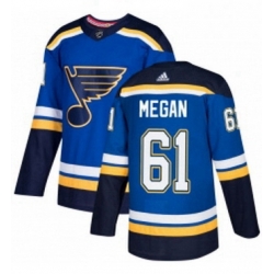 Mens Adidas St Louis Blues 61 Wade Megan Authentic Royal Blue Home NHL Jersey 
