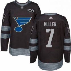 Mens Adidas St Louis Blues 7 Joe Mullen Authentic Black 1917 2017 100th Anniversary NHL Jersey 