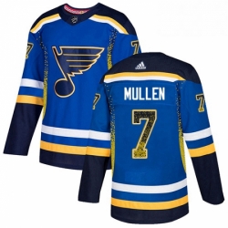 Mens Adidas St Louis Blues 7 Joe Mullen Authentic Blue Drift Fashion NHL Jersey 