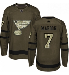 Mens Adidas St Louis Blues 7 Patrick Maroon Authentic Green Salute to Service NHL Jersey 