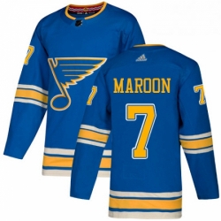 Mens Adidas St Louis Blues 7 Patrick Maroon Authentic Navy Blue Alternate NHL Jersey 