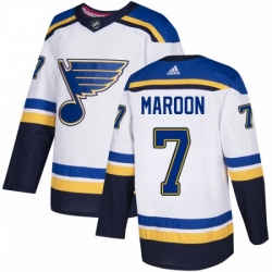 Mens Adidas St Louis Blues 7 Patrick Maroon Authentic White Away NHL Jersey 