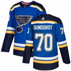 Mens Adidas St Louis Blues 70 Oskar Sundqvist Authentic Royal Blue Home NHL Jersey 