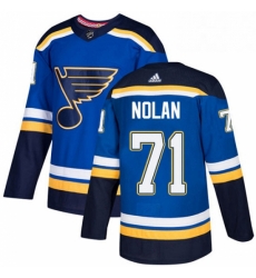 Mens Adidas St Louis Blues 71 Jordan Nolan Authentic Royal Blue Home NHL Jersey 