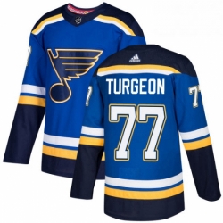 Mens Adidas St Louis Blues 77 Pierre Turgeon Authentic Royal Blue Home NHL Jersey 