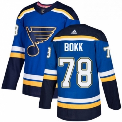 Mens Adidas St Louis Blues 78 Dominik Bokk Authentic Royal Blue Home NHL Jersey 