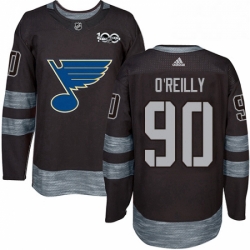 Mens Adidas St Louis Blues 90 Ryan OReilly Authentic Black 1917 2017 100th Anniversary NHL Jerse