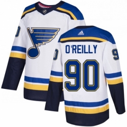 Mens Adidas St Louis Blues 90 Ryan OReilly Authentic White Away NHL Jerse
