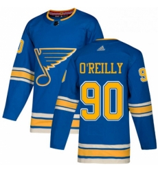 Mens Adidas St Louis Blues 90 Ryan OReilly Blue Alternate Authentic Stitched NHL Jerse