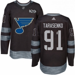 Mens Adidas St Louis Blues 91 Vladimir Tarasenko Authentic Black 1917 2017 100th Anniversary NHL Jersey 