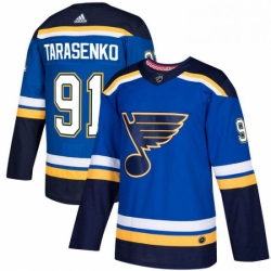 Mens Adidas St Louis Blues 91 Vladimir Tarasenko Authentic Royal Blue Home NHL Jersey 