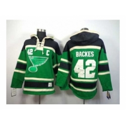 NHL Jerseys St. Louis blues #42 backes green[pullover hooded sweatshirt patch C]