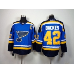 NHL St. Louis Blues #42 backes blue-black jerseys