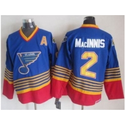 St. Louis Blues #2 Al MacInnis Light Blue Red CCM Throwback Stitched NHL Jersey