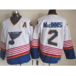 St. Louis Blues #2 Al MacInnis White Light Blue CCM Throwback Stitched NHL Jersey