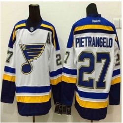 St Louis Blues #27 Alex Pietrangelo White New Road Stitched NHL Jersey