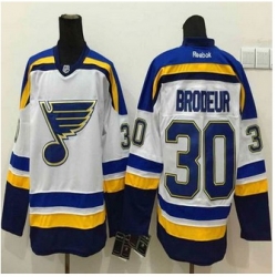 St Louis Blues #30 Martin Brodeur White Stitched NHL Jersey