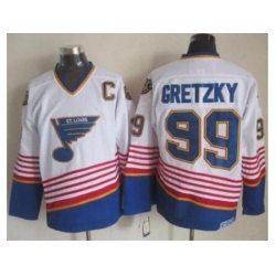 St. Louis Blues #99 Wayne Gretzky White CCM Throwback Stitched NHL Jersey