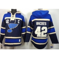 St.Louis Blues 42 David Backes Blue Lace-Up NHL Hoodie