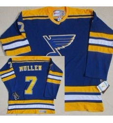 St.Louis Blues #7 Joe Mullen Blue Throwback CCM Jersey