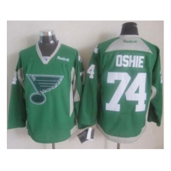 St.Louis Blues #74 T.J Oshie Green Practice Stitched NHL Jersey
