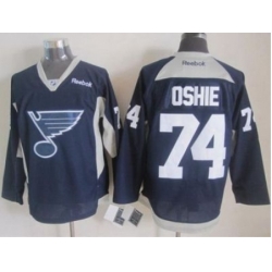St.Louis Blues #74 T.J Oshie Navy Blue Practice Stitched NHL Jersey