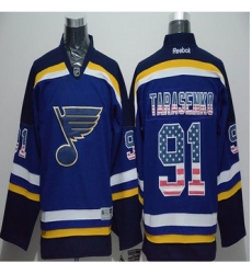 St.Louis Blues #91 Vladimir Tarasenko Light Blue USA Flag Fashion Stitched NHL Jersey