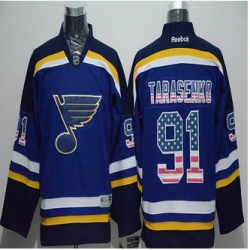 St.Louis Blues #91 Vladimir Tarasenko Light Blue USA Flag Fashion Stitched NHL Jersey