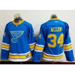 Blues #34 Jake Allen Light Blue 2017 Winter Classic Womens Stitched NHL Jersey