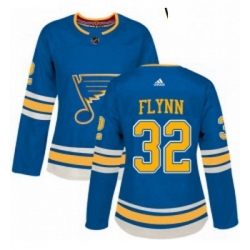 Womens Adidas St Louis Blues 32 Brian Flynn Authentic Navy Blue Alternate NHL Jersey 