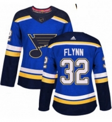 Womens Adidas St Louis Blues 32 Brian Flynn Authentic Royal Blue Home NHL Jersey 