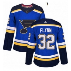 Womens Adidas St Louis Blues 32 Brian Flynn Authentic Royal Blue Home NHL Jersey 