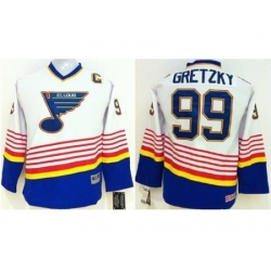 Kids St. Louis Blues #99 Wayne Gretzky White NHL Jersey
