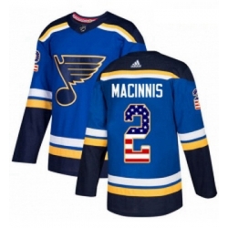 Youth Adidas St Louis Blues 2 Al Macinnis Authentic Blue USA Flag Fashion NHL Jersey 