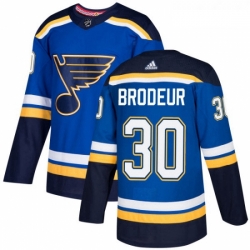 Youth Adidas St Louis Blues 30 Martin Brodeur Authentic Royal Blue Home NHL Jersey 