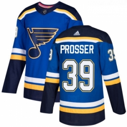 Youth Adidas St Louis Blues 39 Nate Prosser Premier Royal Blue Home NHL Jersey 