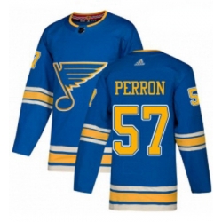 Youth Adidas St Louis Blues 57 David Perron Authentic Navy Blue Alternate NHL Jersey 