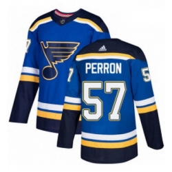 Youth Adidas St Louis Blues 57 David Perron Authentic Royal Blue Home NHL Jersey 