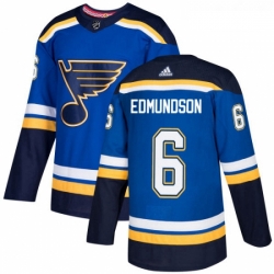 Youth Adidas St Louis Blues 6 Joel Edmundson Authentic Royal Blue Home NHL Jersey 