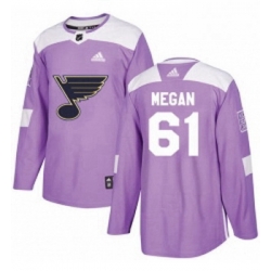 Youth Adidas St Louis Blues 61 Wade Megan Authentic Purple Fights Cancer Practice NHL Jersey 