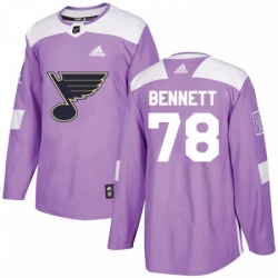 Youth Adidas St Louis Blues 78 Beau Bennett Authentic Purple Fights Cancer Practice NHL Jersey 