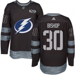 Lightning #30 Ben Bishop Black 1917 2017 100th Anniversary Stitched NHL Jersey