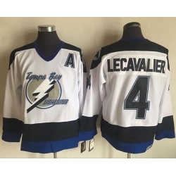 Lightning #4 Vincent Lecavalier White CCM Throwback Stitched NHL Jersey