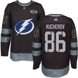 Lightning #86 Nikita Kucherov Black 1917 2017 100th Anniversary Stitched NHL Jersey