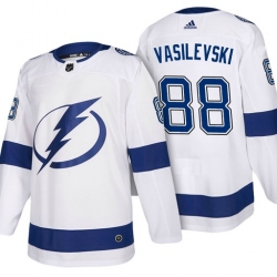 Men Adidas Tampa Bay Lightning 88 Andrei Vasilevskiy Premier White Home NHL Jersey
