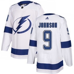 Men Adidas Tampa Bay Lightning 9 Tyler Johnson Premier White Home NHL Jersey
