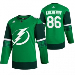 Men Tampa Bay Lightning 86 Nikita Kucherov Green 2020 Adidas Jersey