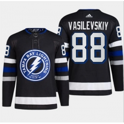 Men Tampa Bay Lightning 88 Andrei Vasilevskiy Black Alternate Premier Breakaway Stitched Jersey