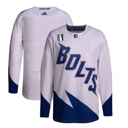 Men Tampa Bay Lightning Blank 2022 White Stanley Cup Final Patch Stitched Jersey